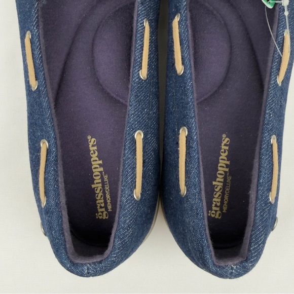 Grasshoppers Denim Slip-On Loafer Shoes Womens 9.5W Memory Deluxe NWT - Picture 6 of 11